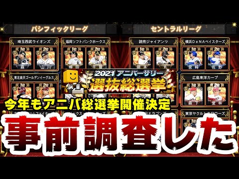 アニバーサリー総選挙21開催決定 生放送で視聴者が選ぶアニバ選手を調査 名前が一番多かった各12球団の選手は誰 プロスピa プロ野球スピリッツa プロスピa プロ野球スピリッツa 実況動画youtuber応援ブログ